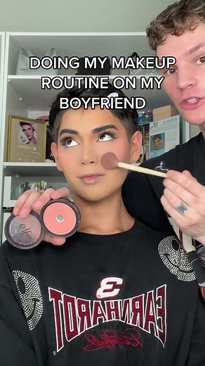 Whos face should i slay next!? #makeup #boyfriend #makeupchallenge