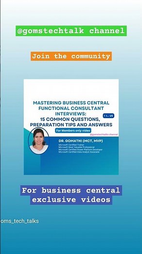 Business central functional consultant interview questions for freshers #gomstechtalks #bcal