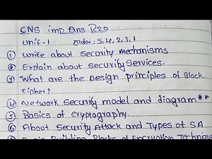 CNS r20 important questions JNTUK cryptography network security imp qns #explore #subscribe #like