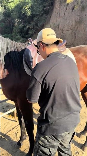 The apprentice's third lesson: carrying a saddle.