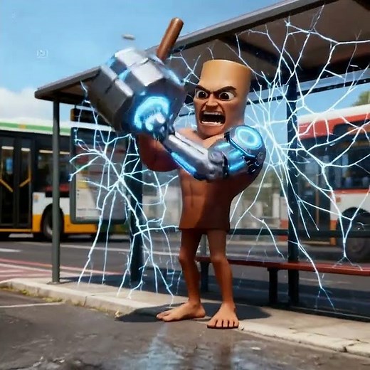 Angry Cyborg at the Bus Stop… Then THIS Happens! 🚀🔥 | Epic Future Sci-Fi AI Video