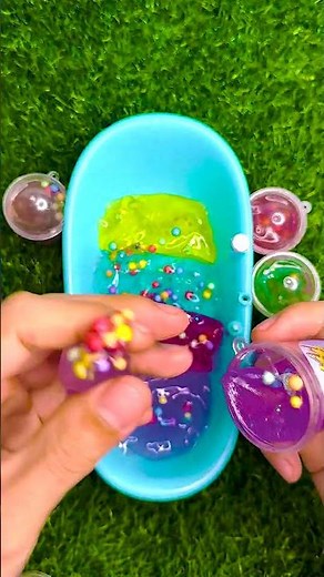 Satisfying Video l Mixing All My Slime Smoothie with Making Glossy Slime Pool ASMR #asmr #shorts