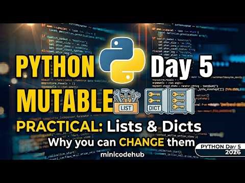 Day 5 (Master Python Lists & Dictionaries: Mutable Data Explained) #python #minicodehub #list