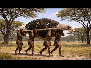 Life 3.2 Million Years Ago: Giant Ostrich Ancestor Hunt — Homo Habilis’ Fight to Survive