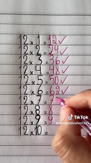 12 x 3 = ? Find and correct the mistake in 12x3