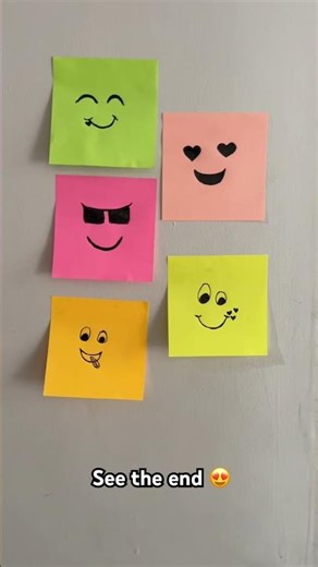 Sticky notes art |smiley faces#colorfulart#colorconcept #viral #trending #artandcraft #easyart#goto