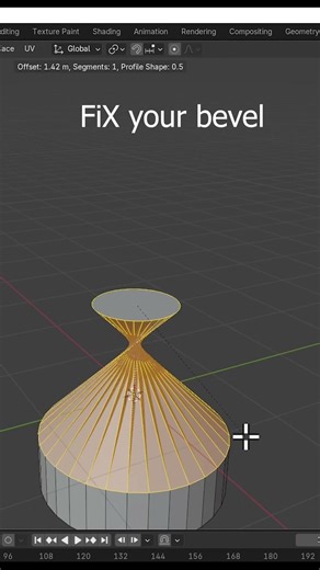 save your time with this trick.bevel trick. #blender3d #blender #blendermodeling