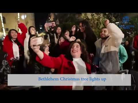 Bethlehem Christmas tree lights up for first time since start of Gaza war
