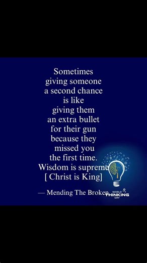 🔥 Giving a Second Chance = Handing Them an Extra Bullet They Missed With the First Time💥✝️#friends