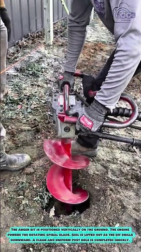 Powered Earth Auger Tool: Fast and Accurate Post Hole Drilling for Ground Installation