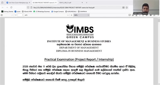 DBM 83 PROJECT REPORT INTERVIEW AWARENESS
