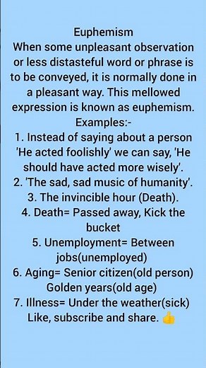 Euphemism figure of speech with examples
