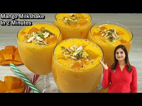 2 Mins Thick & Creamy Mango Milkshake | How to Make Mango Shake | Fresh Mango Shake