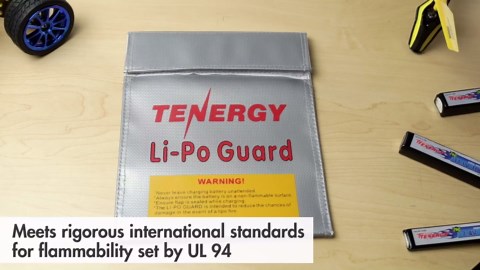 Tenergy 2 Pack Lipo Bags, Fire Retardant Lipo Battery Bag for Charging and Storage, 7x9inches
