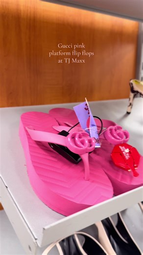 Stylish Gucci Pink Platform Flip Flops at TJ Maxx