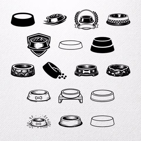 Dog Bowl SVG Bundle, 51 Pet Feeder Silhouette Designs, Puppy Dish Clipart for Cricut, Water Bowl PNG, Dog Dish Vector - Etsy