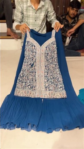 👌 Step into elegance and grace with this gorgeous Dark Blue Sharara outfit.9653862980