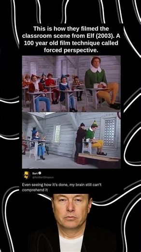 This is how they filmed the classroom scene from Elf (2003). A 100 year old film technique called