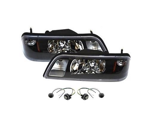 Mustang One Piece Headlight Kit  - Black (87-93) - LMR