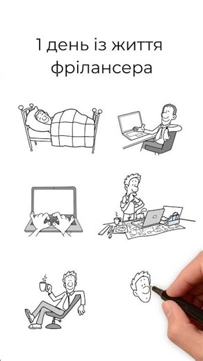 Як проходить робочий день фрілансера. Вайтборд анімація.