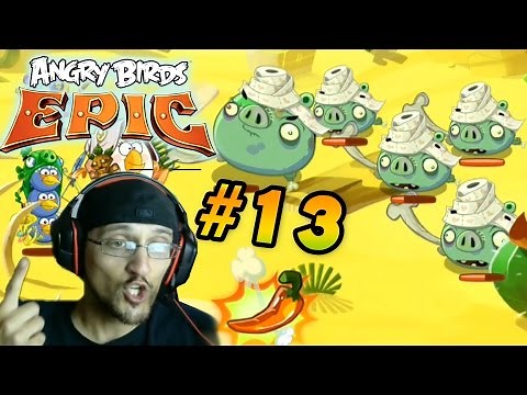 Lets Play Angry Birds EPIC Part 13: Mummy vs. Duddy! Desert Island: Pig Castle (Face Cam Commentary)