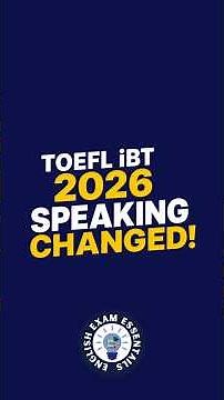 TOEFL iBT 2026: Speaking Test Format