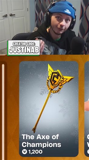 JustinAB on Instagram: "The Axe Of Champions in the Fortnite Item Shop! Find it here: http://fortnite.com/item-shop?creator-code=JustinAB #fortnite #fortniteskins #fortniteitemshop #EpicPartner #supportacreator"