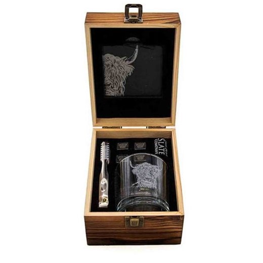 Selbrae House Highland Cow Whiskey Glass Drinks Set