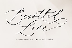 Besotted  Wedding Calligraphy Font, a Script Font by Mila Garret