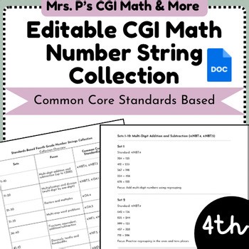 Editable Fourth Grade Number Strings – 50 Daily Sets for Multiplication & Divisi