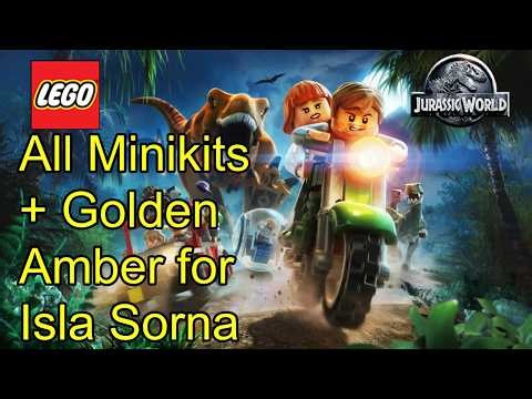 Lego Jurassic World (Jurassic Lost World Isla Sorna EP 6) All Minikits and Ambers (Free-Play)