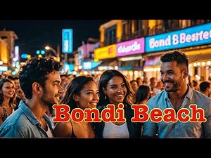 Sydney's AMAZING Nightlife on a Walking Tour of Bondi Beach? 4K 60 FPS HDR