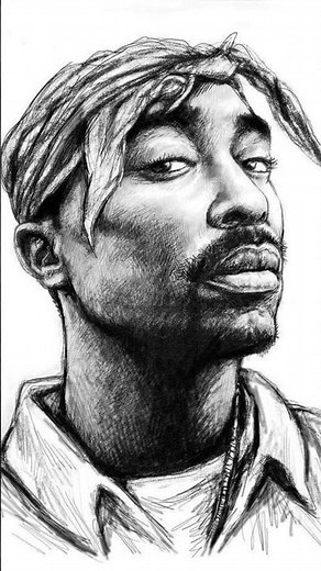a drawing of 2Pac