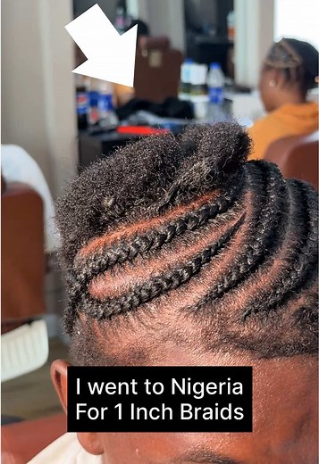 1-Inch Cornrow Braids on Short Hair for Men