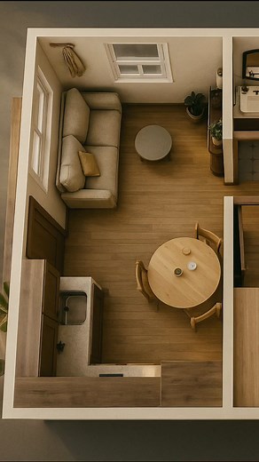 🏠 Modern & Cozy 1-Bedroom Apartment | Realistic Design 📄 Step into this warm and realistic 1-bedroom apartment! ✨ ✅ Compact yet stylish living area ✅ Cozy bedroom with workspace ✅ Modern kitchen & functional bathroom Perfect for minimalists or small-space lovers. ❤️ Would you live here? Comment below! #SmallApartment #1Bedroom #CozyLiving #HomeDesign #ModernHome #ApartmentTour #InteriorInspo #RealisticDesign | Virtual Floor Plan