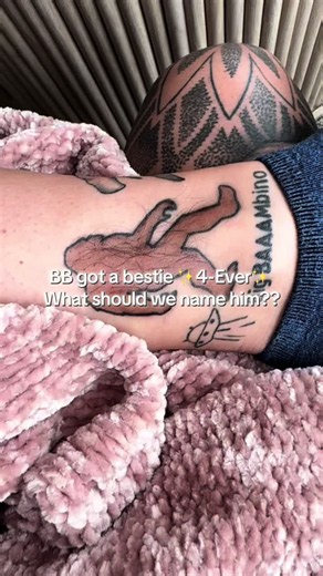 THANK YOU to Alex at Island Time Tattoo on Maui! He was the one who tattooed my BAAAMbino so of course, we had to get him to tattoo BB’s ✨Bestie✨ He’s finally healed!What should we name him?? #tattoos #hairgrowth #hairgrowthjourney #journey #fyp