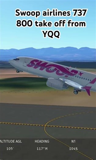 Swoop airlines 737-800 take off from YQQ #aviation