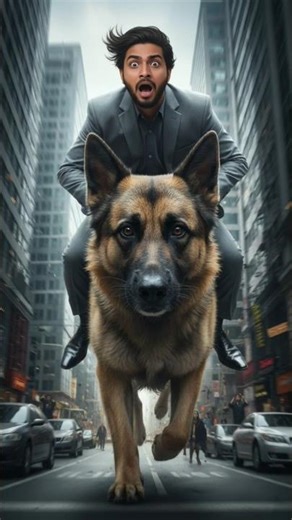 POV: A Giant Dog Runs You Through the City #ai #shorts #animals