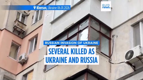 Russia's latest drone barrage against Ukraine kills two as allies meet in Paris