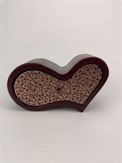 Purpleheart and Maple Engraved Jewelry Keepsake Bandsaw Box Salvaged From and Old Desk - Etsy