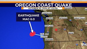 6.0 magnitude earthquake strikes off the Oregon Coast