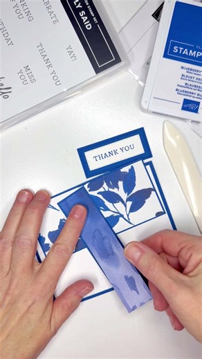 Let’s make a blue thank you card with the Garden Poetry Designer Series Paper #handmadecards #diy