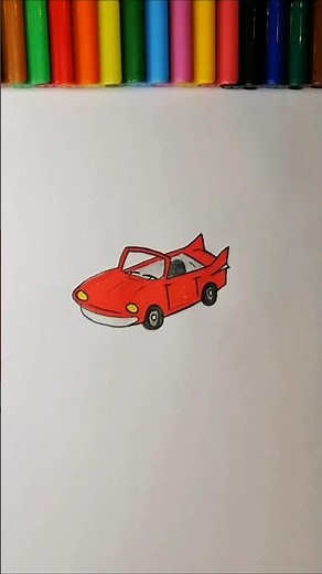 #shorts 🚗 Как нарисовать МАШИНУ легко и просто / How to draw a CAR easily and simply
