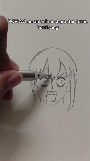 Scary Anime Face Drawing | Step-by-Step Horror Art Sketch#drawing #sketch #anime