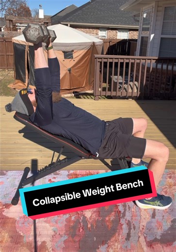 This collapsible weight bench is all about practicality. I ran through how it folds down, how sturdy it feels once it’s locked in, and the different angle settings you can use for a variety of workouts without taking up a ton of space. ✅ Folds flat when you’re done ✅ Lightweight and easy to move ✅ Multiple adjustable positions ✅ Simple setup with no hassle ✅ Solid option for home or garage gyms #homegym #garagegym #workoutgear #fitnessathome #strengthtraining