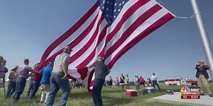 Landowner says, “It’s Goosebumps City,” as Garrison Flag is raised south of Stapleton on Flag Day