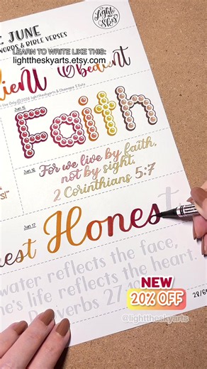 Daily Light Lettering Practice Workbook — 365 Uplifting Prompts