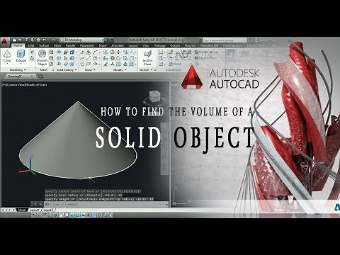 To find the volume of a solid object, use the MASSPROP Mass Properties command.