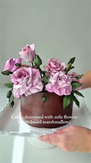Elegant Cake Designs with Zefir Flowers (Fruit-Based Marshmallow)
