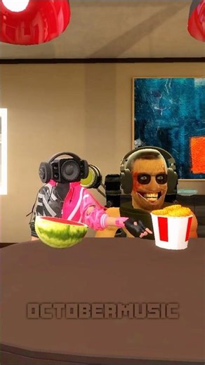 Speakerwoman makes Skibidi Toilet's food disappear with hands and he copy her